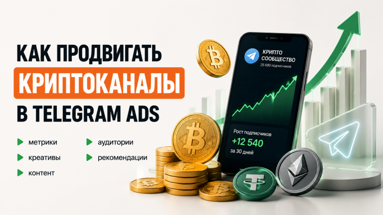 Как продвигать криптопроекты в Telegram Ads: аудитории, креативы и метрики