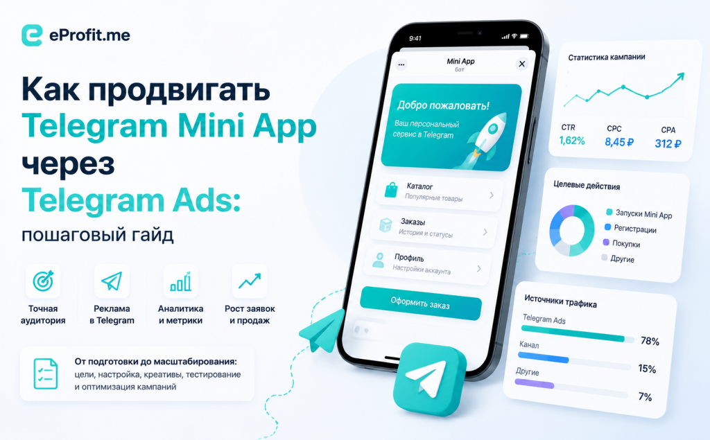 Как продвигать Telegram Mini App через Telegram Ads