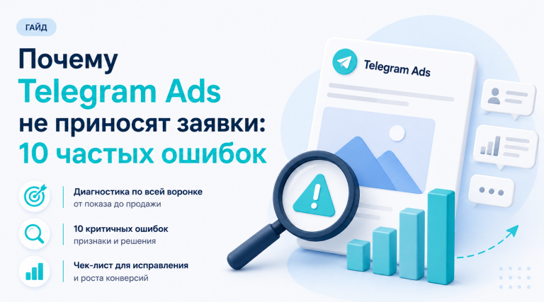 Почему Telegram Ads не приносят заявки: 10 частых ошибок