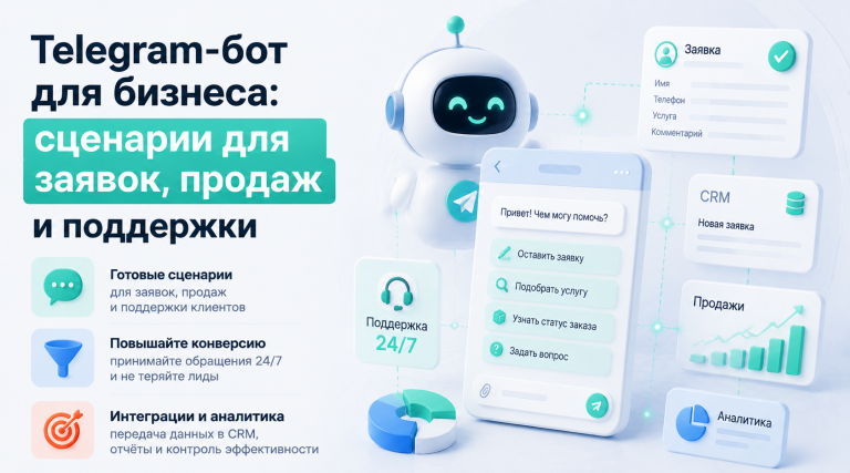 Telegram-бот для бизнеса: сценарии для заявок, продаж и поддержки