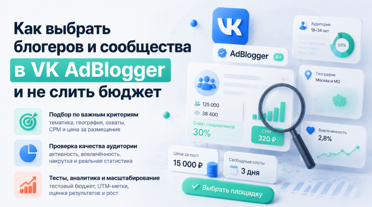 Как выбрать блогеров и сообщества в VK AdBlogger и не слить бюджет