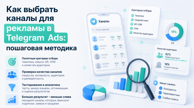 Как выбрать каналы для рекламы в Telegram Ads: пошаговая методика