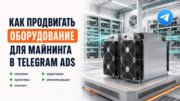 Как продвигать оборудование для майнинга в Telegram Ads: аудитории, креативы и метрики