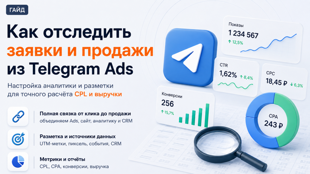 Как отследить заявки и продажи из Telegram Ads