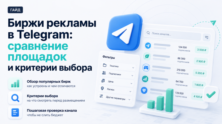 Биржи рекламы в Telegram: как выбрать площадку для размещений