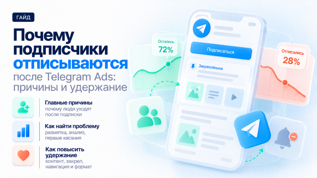 Почему подписчики из Telegram Ads отписываются и как повысить удержание