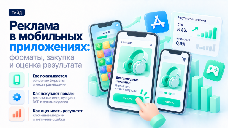 Реклама в мобильных приложениях: форматы и способы размещения