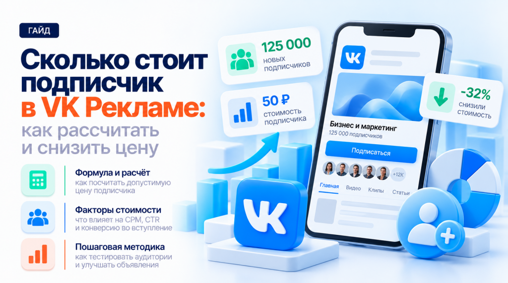 Сколько стоит подписчик в VK Рекламе и как снизить его стоимость