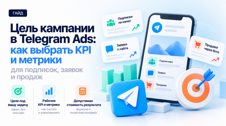 Цель рекламной кампании в Telegram Ads: как выбрать KPI для подписок, заявок и продаж