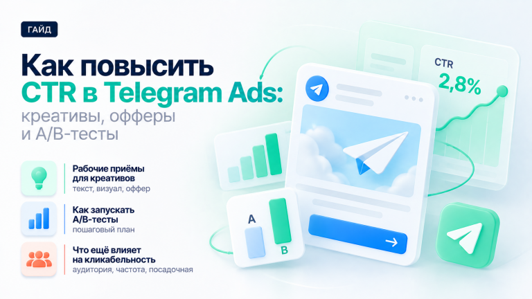 Как увеличить CTR в Telegram Ads: креативы, офферы и тесты