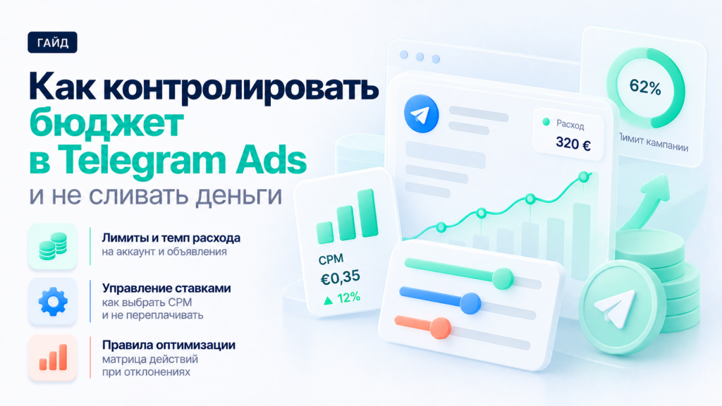 Контроль бюджета в Telegram Ads: лимиты, ставки и правила оптимизации